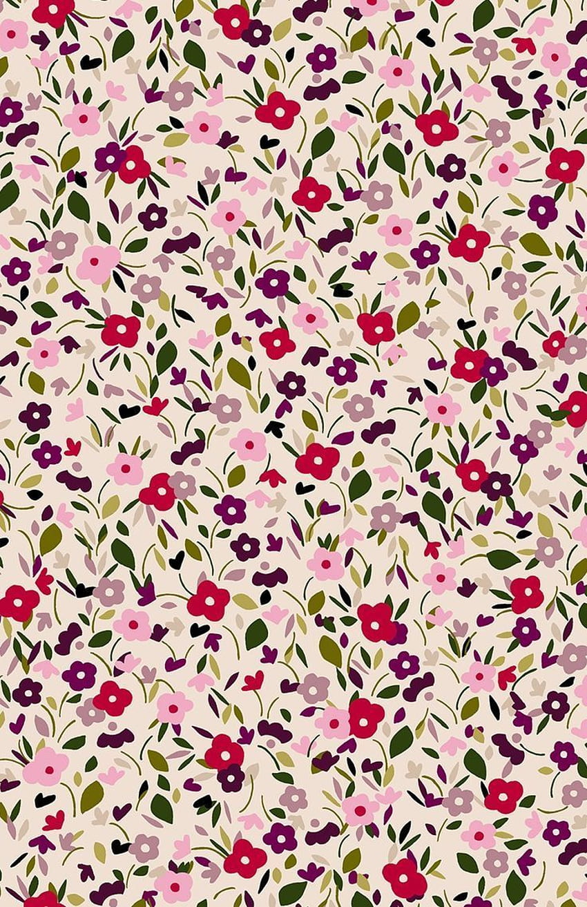 小さなイラストの花。 版画, パターン , iPhoneの背景 HD電話の壁紙