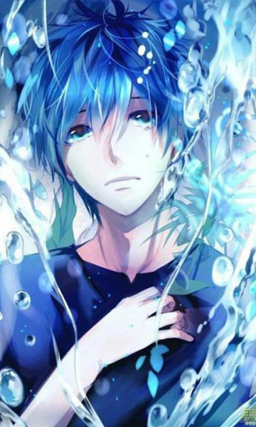 Anime Boy With Blue Hair Search Result Cliparts For  Nata Closers  Free  Transparent PNG Download  PNGkey