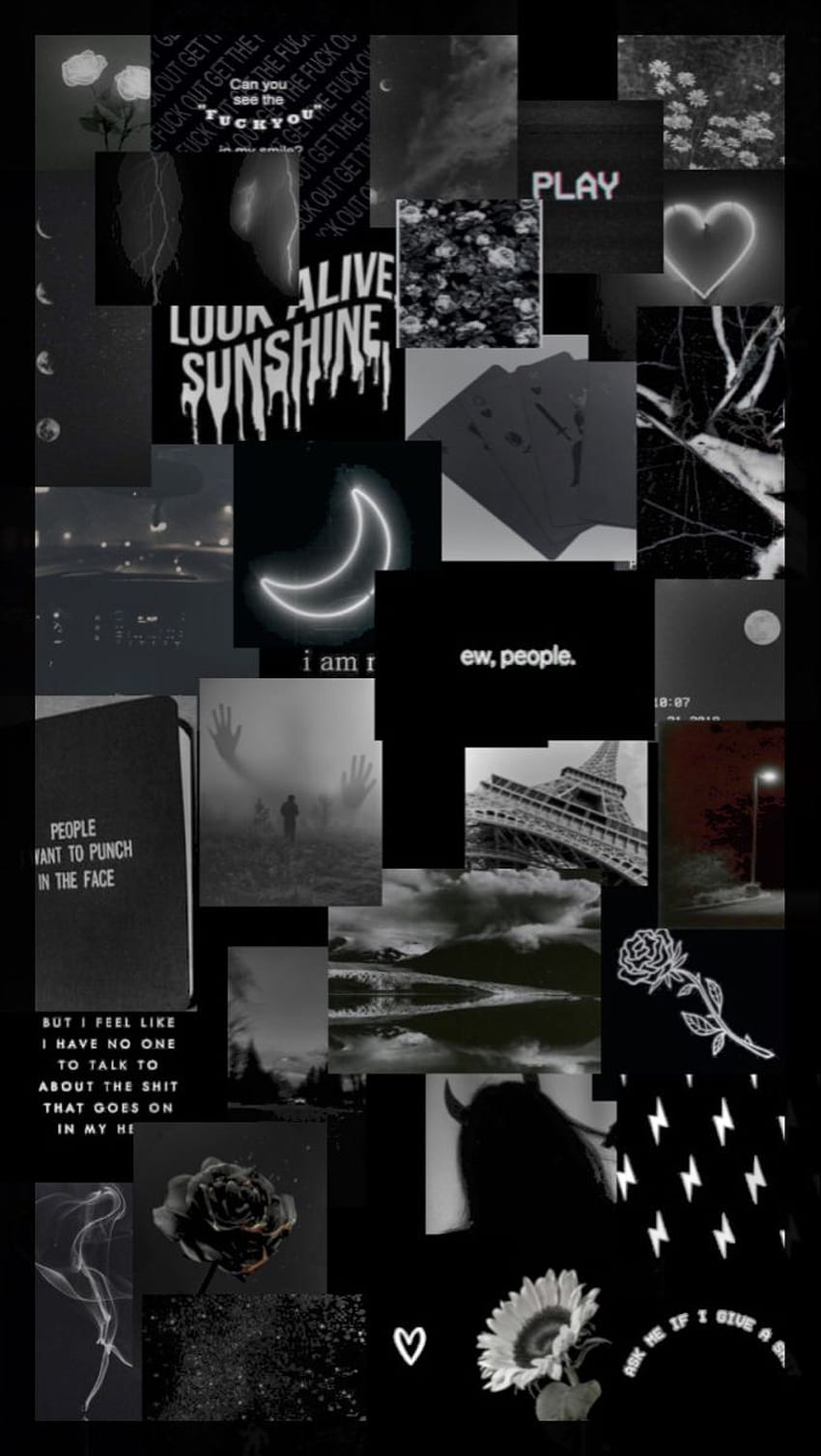 UwU Ich liebe das. iPhone Tumblr-Ästhetik, schwarze Ästhetik, ästhetisches iPhone, dunkle Collage HD-Handy-Hintergrundbild