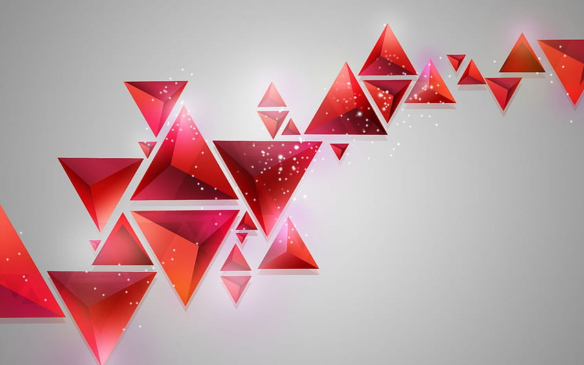 tło, abstrakcja, geometria, trójkąty, 3D 911 - kształt koła geometrii, czerwone kształty geometryczne Tapeta HD