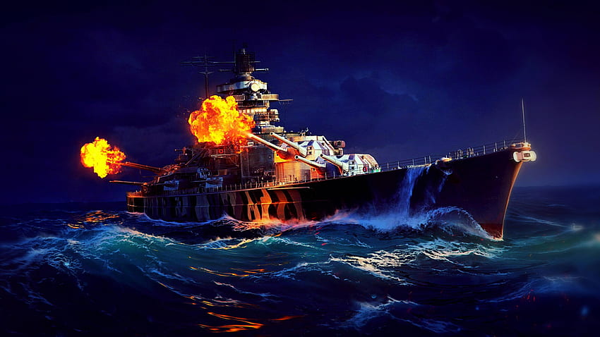 Okręt marynarki wojennej World of Warships , artysta, i tło, marynarka wojenna Tapeta HD
