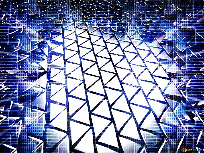 Triángulo volumétrico geométrico abstracto 3D de metal dorado Techno Neon Blue Lights On CC BY Licencia Stock Fx №216792, Neon Blue 3D fondo de pantalla