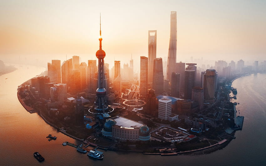 Bangunan, Cina, Kota, Sungai, Shanghai - Shanghai, Menara Shanghai Wallpaper HD