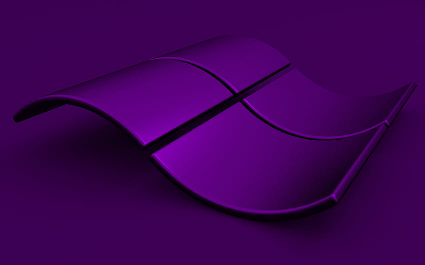 Logo Windows viola, , sfondi viola, creativo, sistema operativo, logo Windows 3D, opere d'arte, logo ondulato Windows 3D, logo Windows, Windows Sfondo HD