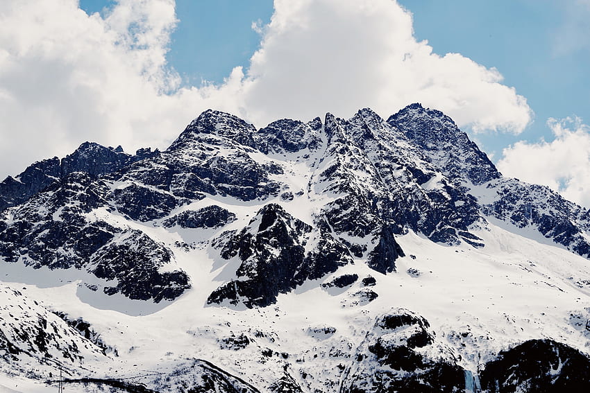 ธรรมชาติ ภูเขา จุดสุดยอด ยอด หิมะปกคลุม Snowbound วอลล์เปเปอร์ HD