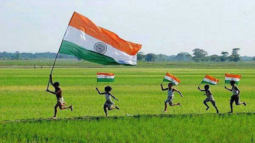ハッピー独立記念日インドの旗 高画質の壁紙