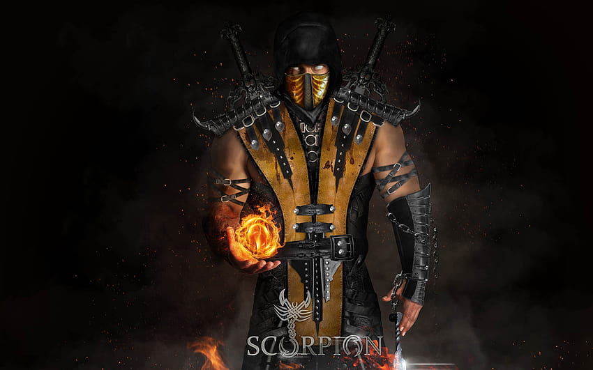 Mortal Kombat X - Scorpion, escorpião, 3d, videogame, personagens, mortal kombat papel de parede HD