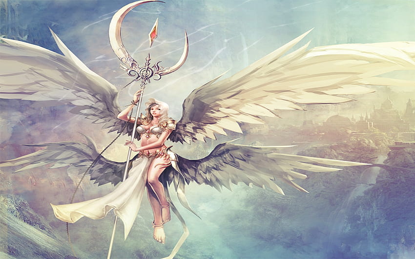 Ángel de los sueños, alas, blanco, sueños, fantasía, hermoso, ángel fondo de pantalla
