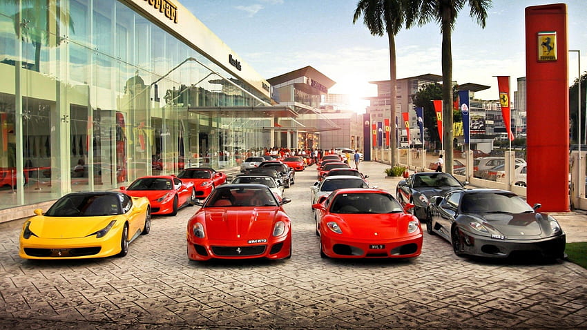 Mobil, Ferrari, Mobil, Kota, Pemandangan Wallpaper HD