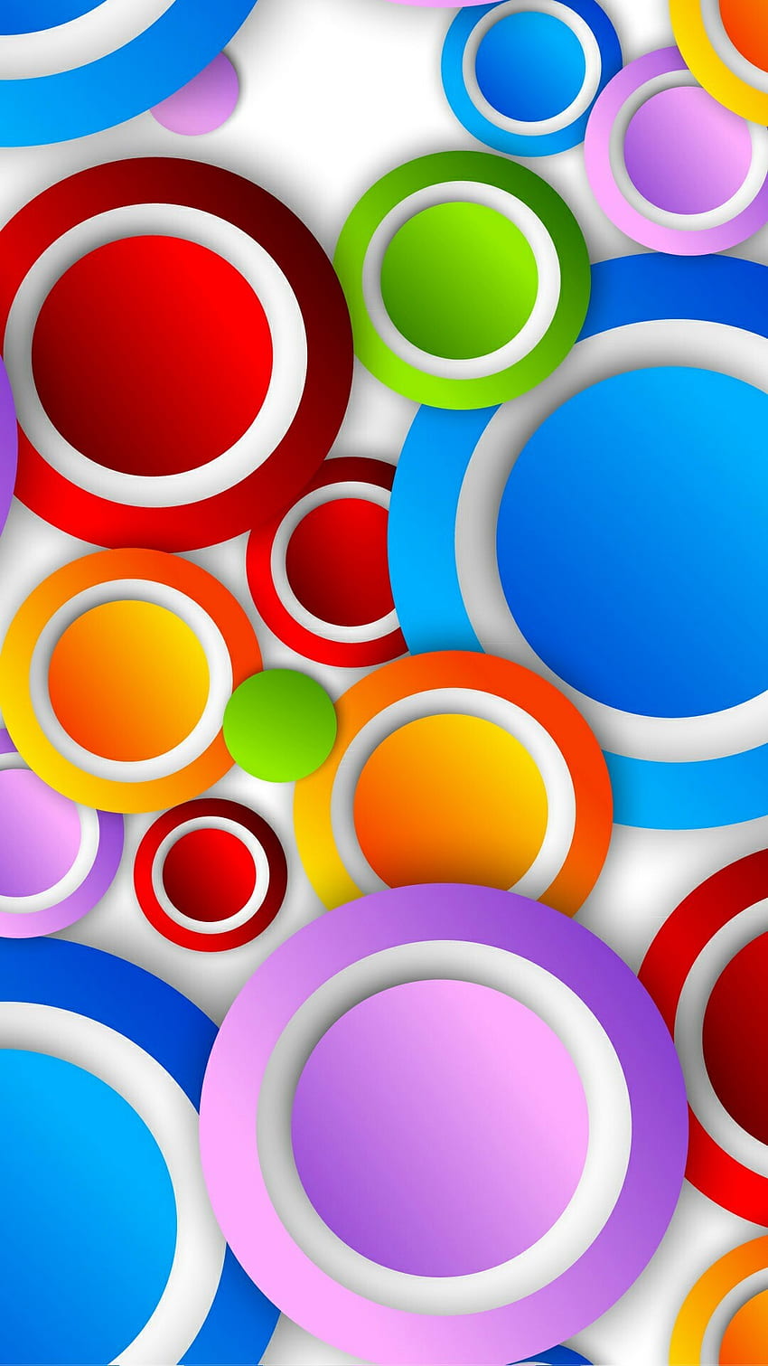 Colorful Circles with White Trim HD phone wallpaper | Pxfuel