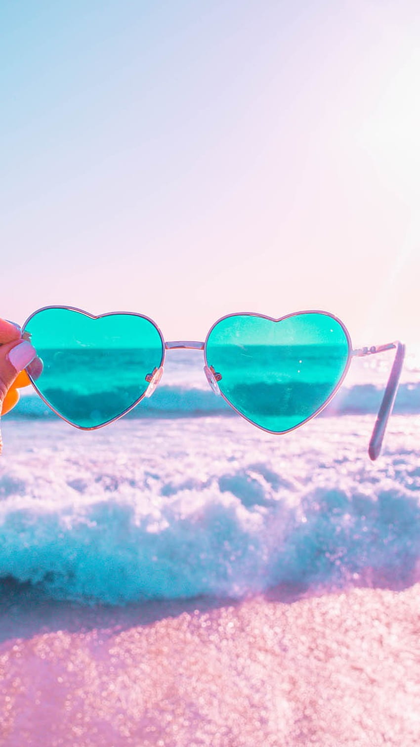 美しい夏のiPhone、ピンクのガーリービーチ HD電話の壁紙