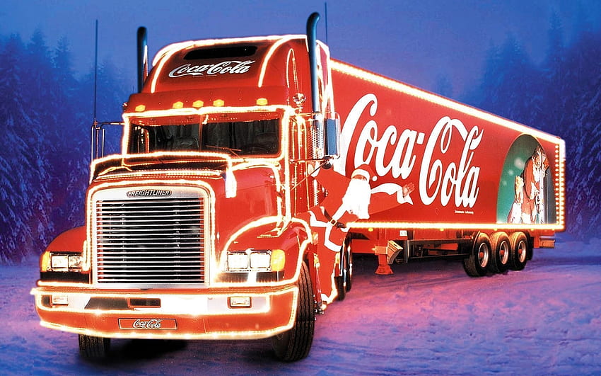 Caminhões, Transporte, Auto, Marcas, Feriados, Natal, Coca-Cola papel de parede HD