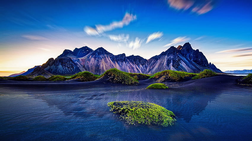 Mountains, Iceland, reflections, nature HD wallpaper