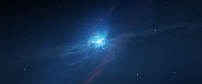 ultraszeroki, astrografia, kosmos, niebieski / Tapeta HD