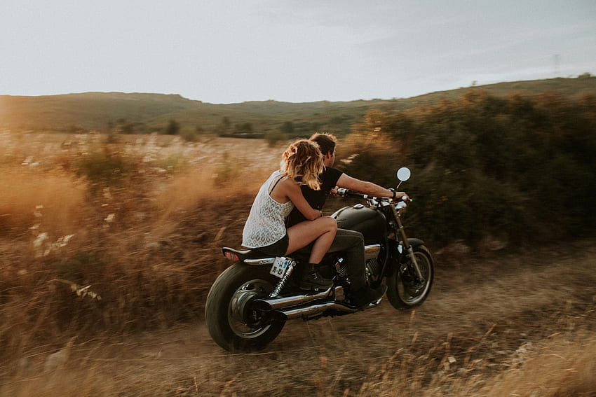 Love, Couple, Pair, Speed, Motorcycle HD wallpaper