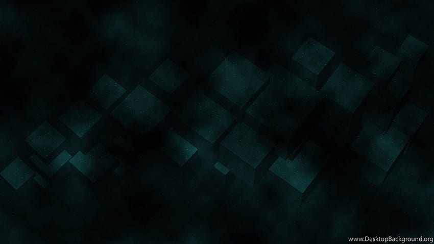 Abstract Cubes Dark Green Background HD wallpaper