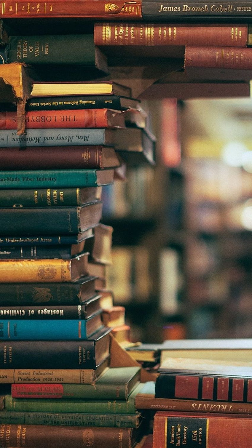 Lot of books in library HD phone wallpaper