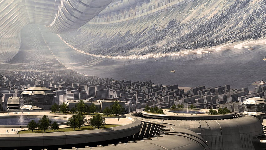 Raumstation Stadt []. Futuristische Stadt, Weltraumstadt, Stadt, Raumstation der Zukunft HD-Hintergrundbild