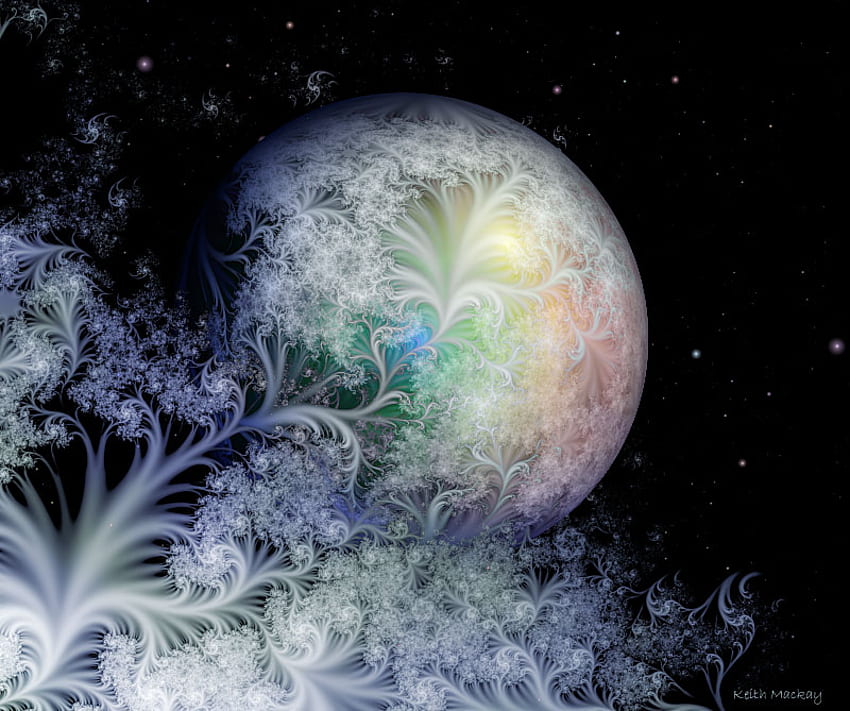 เศษส่วนลาเซย์ที่สวยงาม ดวงจันทร์ ดวงจันทร์ ท้องฟ้า สวยงาม ดาว เศษส่วน ลาเซย์ วอลล์เปเปอร์ HD