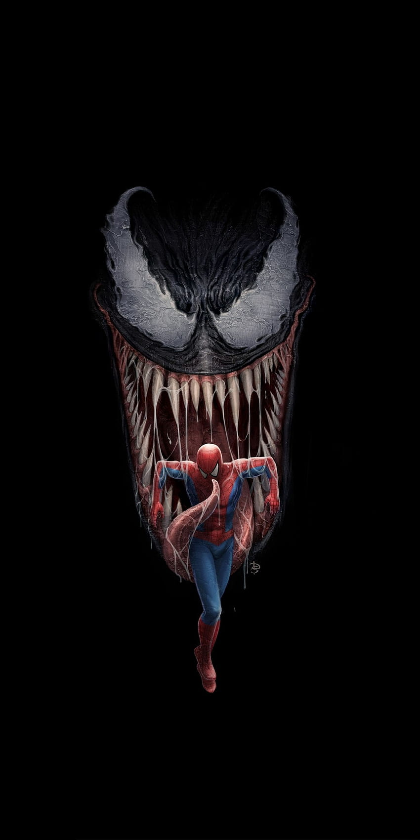 Minimal, Spider Man e Venom, opere d'arte, . Marvel, spaventoso Spiderman Sfondo del telefono HD