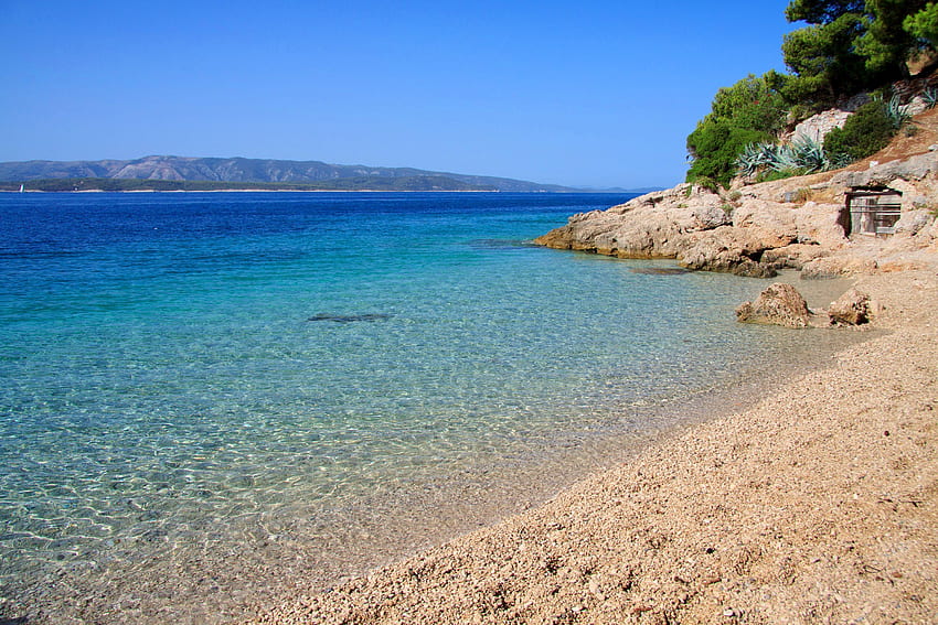 chorwacja, wybrzeże, morze, przyroda / i mobilne tło, chorwackie plaże Tapeta HD
