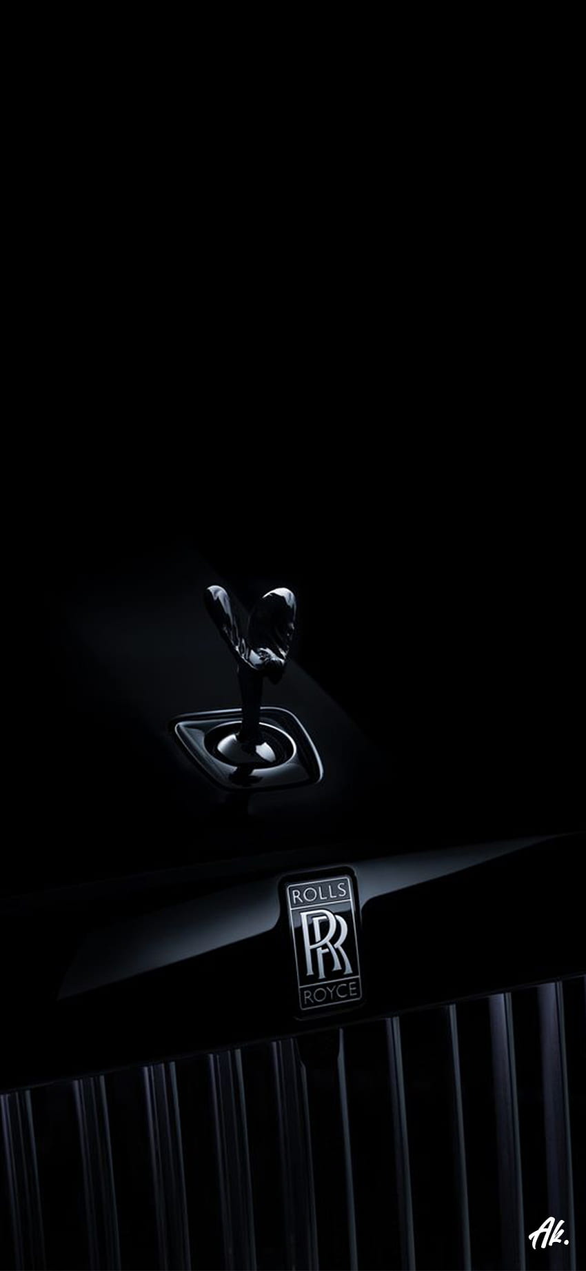 Rolls Royce logo, automotive_exterior, personal_luxury_car, Rolls_Royce, car, trend, black, dark, vehicle HD phone wallpaper