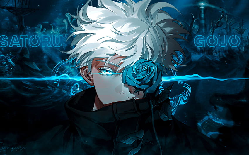Satoru Gojo, Blue Eyes, Jujutsu Kaisen • For You For & Mobile, Blue Anime HD wallpaper