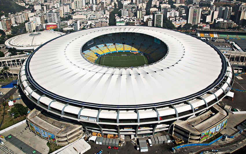 マラカナ スタジアム、リオ デ ジャネイロ、ブラジル、ブラジル サッカー スタジアム、主要なスポーツ アリーナ、ブラジル最大のスタジアム、マラカナ、エスタディオ ジョルナリスタ マリオ フィリョ、フラメンゴ、フルミネンセの解像度 . 高い 高画質の壁紙