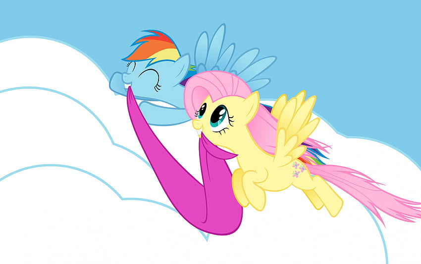 Rainbow e Fluttershy, My little Pony, Fluttershy, Rainbow Dash, L'amicizia è magica Sfondo HD