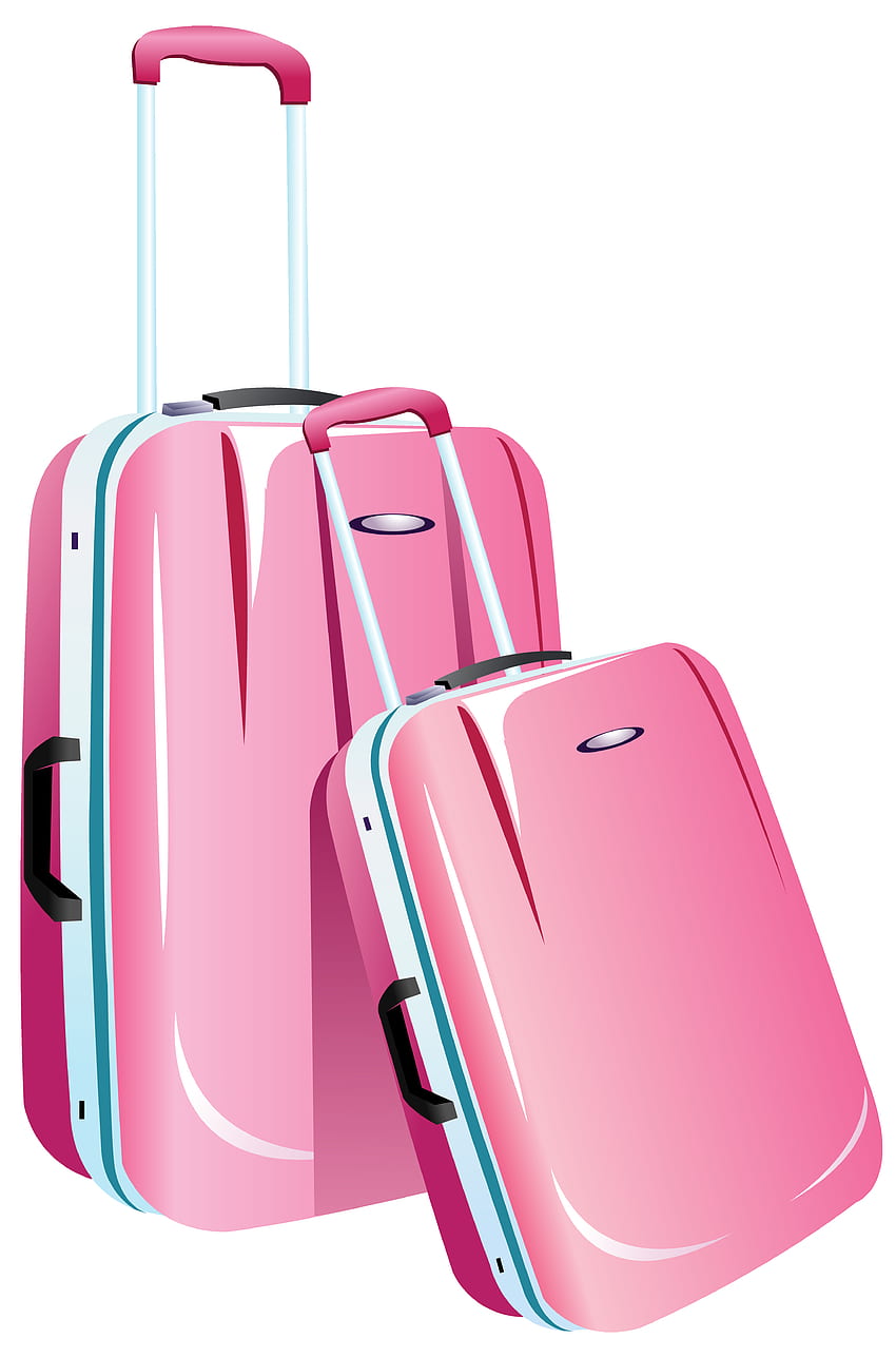 Розови пътни чанти PNG Clipart. Илюстрация на чанта, графични , пътни чанти, багаж HD тапет за телефон