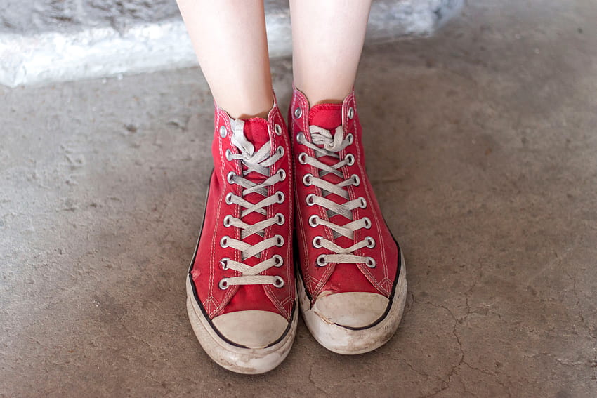 red shoe , Background, Red Converse HD wallpaper