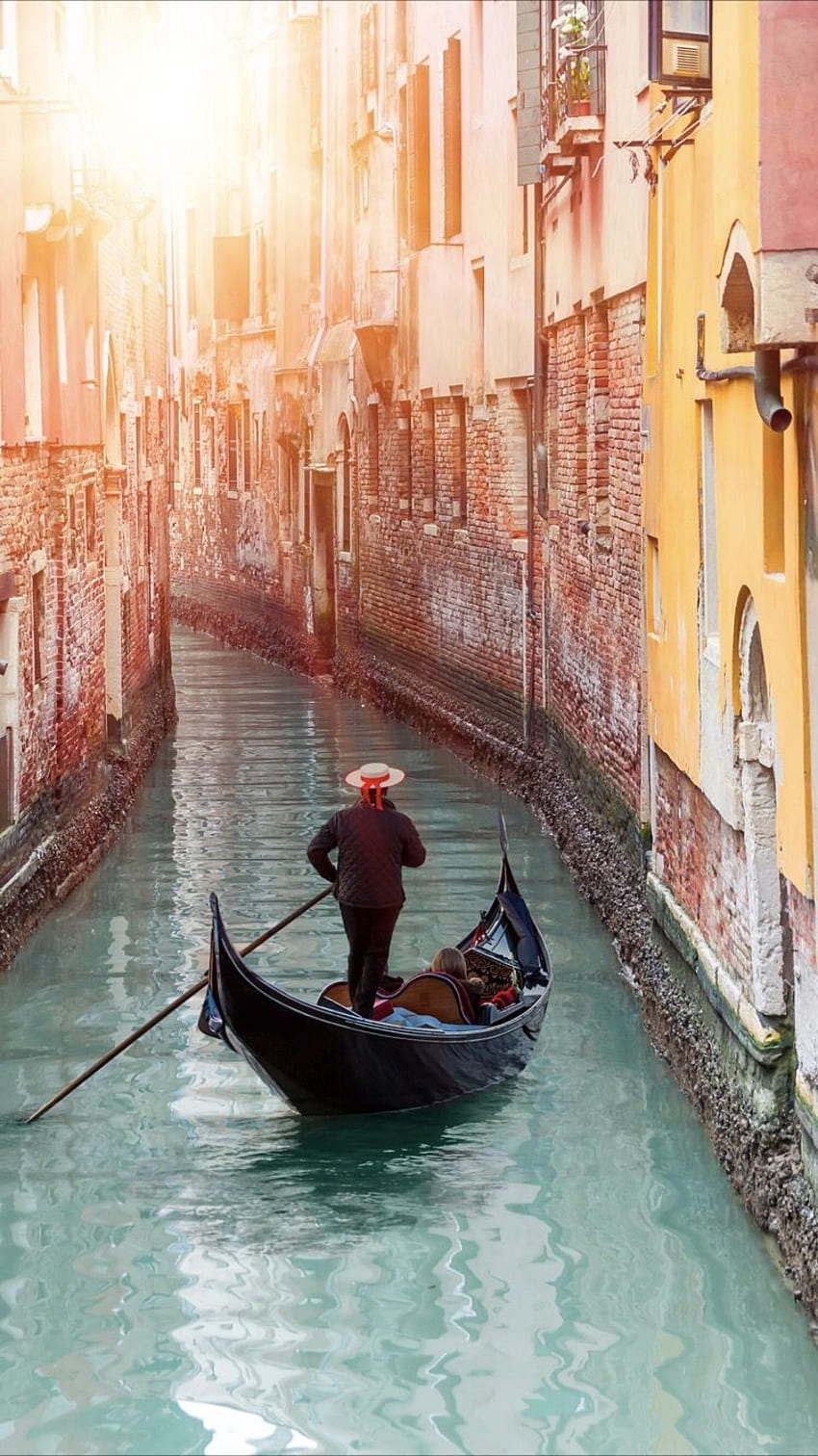 Venecia. Venecia, pintura de Venecia, casa de Venecia, góndola de Venecia fondo de pantalla del teléfono