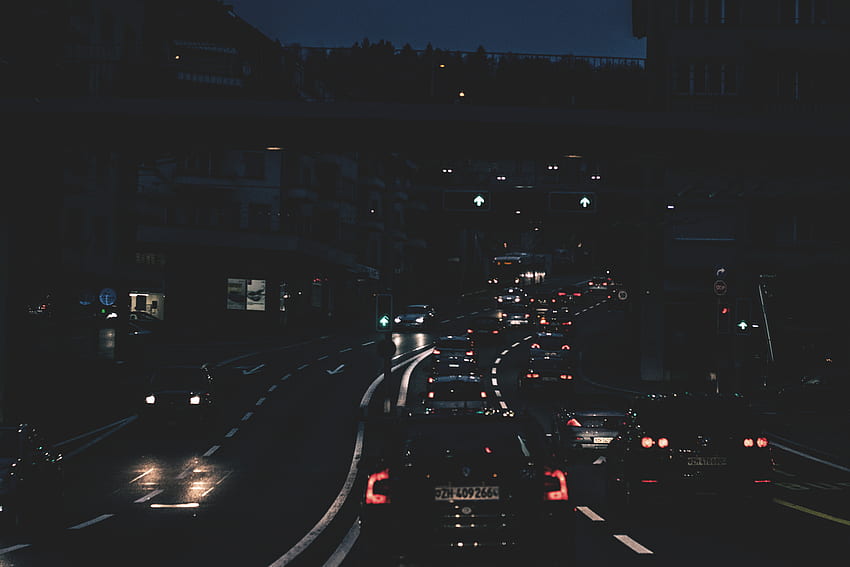 Cities, Cars, Traffic, Movement, Night City, City Lights, Street HD wallpaper
