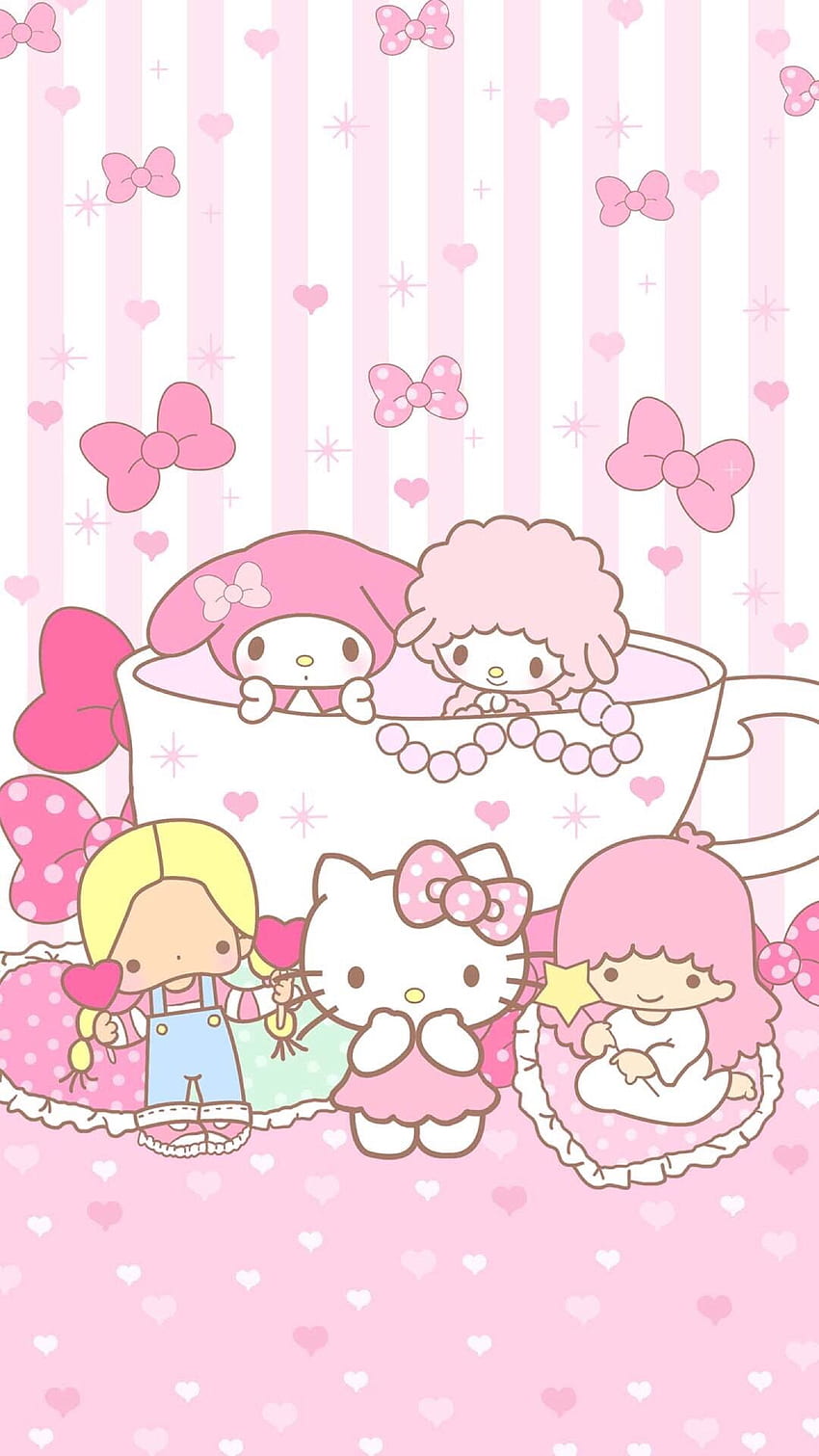 Hello Kitty & My Melody & Little Twin Stars. Bonjour minou, ma mélodie Sanrio Fond d'écran de téléphone HD