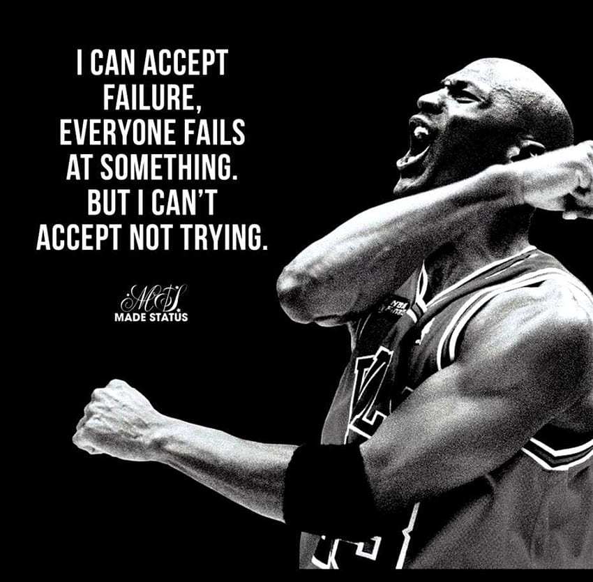 I Can Accept Failure, Michael Jordan Quote HD wallpaper