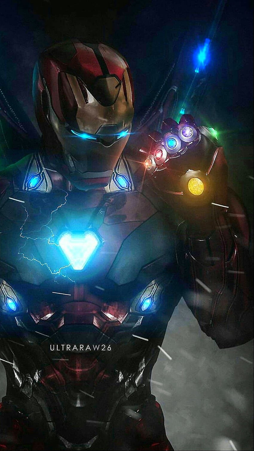 Iron Man With Infinity Stones, Mind Stone HD phone wallpaper