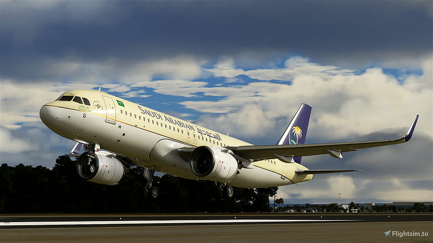 Verkleinerter Saudi Arabian Airlines A320neo Microsoft Flight Simulator, Saudia Airlines HD-Hintergrundbild
