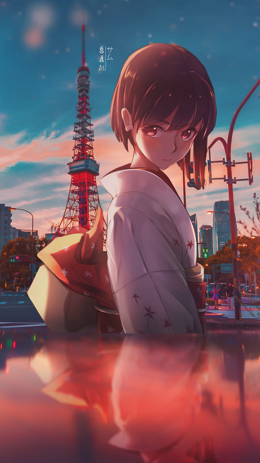 Anime Tokyo, Animeedit, sky, 23Sam23, Animetokyo, sunset, Animeart, 2021, Anime, animegirl HD phone wallpaper