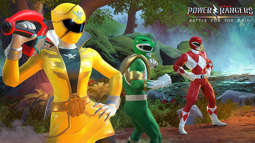 Yellow Green Red Ranger Power Rangers: Battle for the Grid HD wallpaper