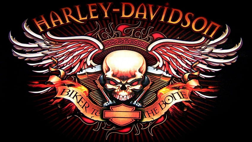 Red Devil Skull Vector In X Harley Davidson Skull HD wallpaper