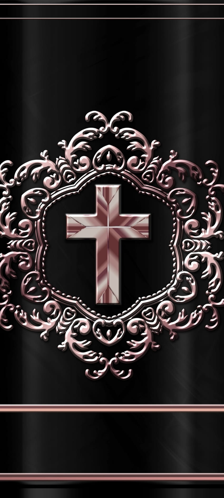 Black RoseGold Cross, magenta, symbol, God's, business, logo, luxury HD phone wallpaper