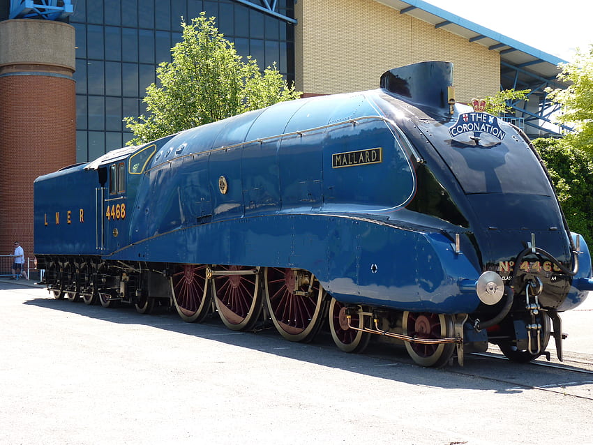 Locomotora de vapor clásica, azul, locomotora, 1938, motor, tren, 4468, Inglaterra, ánade real, 38, número, vapor fondo de pantalla