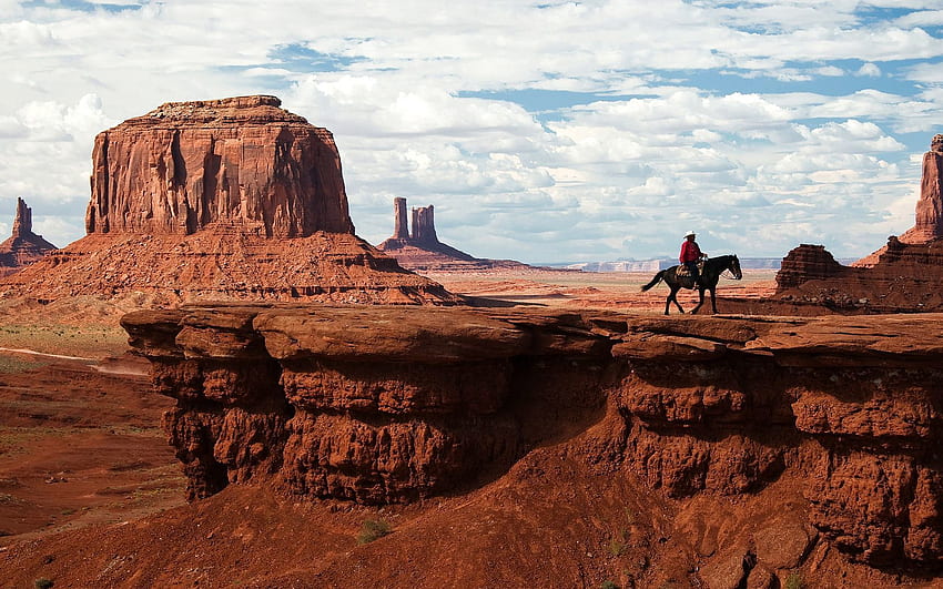 Nature, Canyon, Desert, Horseman, Rider, Wild West, Cowboy HD wallpaper