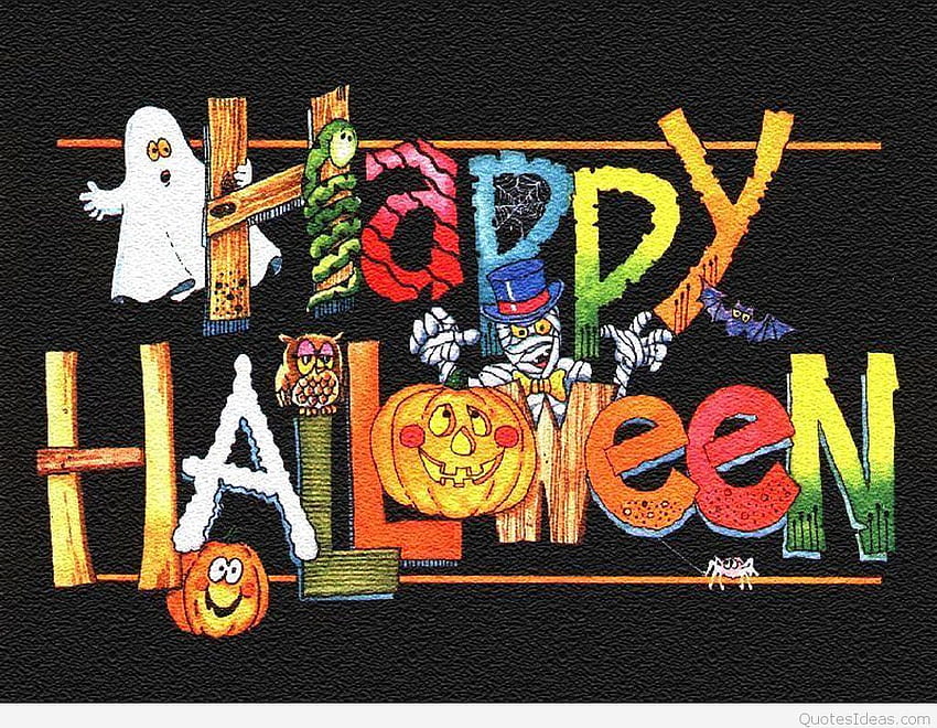 słodkie szczęśliwego halloween, słodka kreskówka na Halloween Tapeta HD