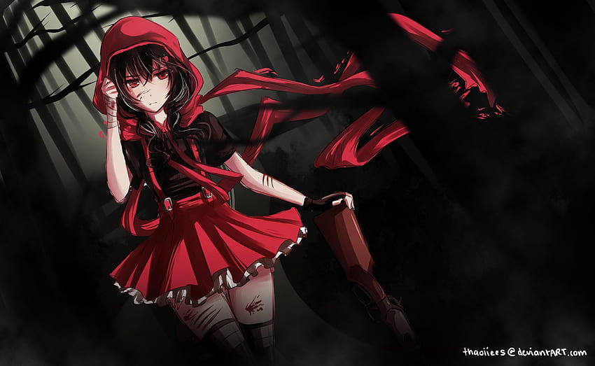 4 Red and Black Anime, black red anime girl HD wallpaper | Pxfuel