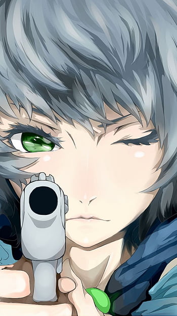 gun pointing at you anime