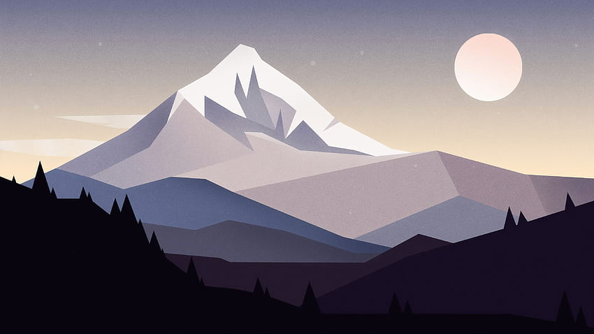 Chromebook Pixel Pemandangan Pegunungan Minimal ,, Latar Belakang, dan Wallpaper HD