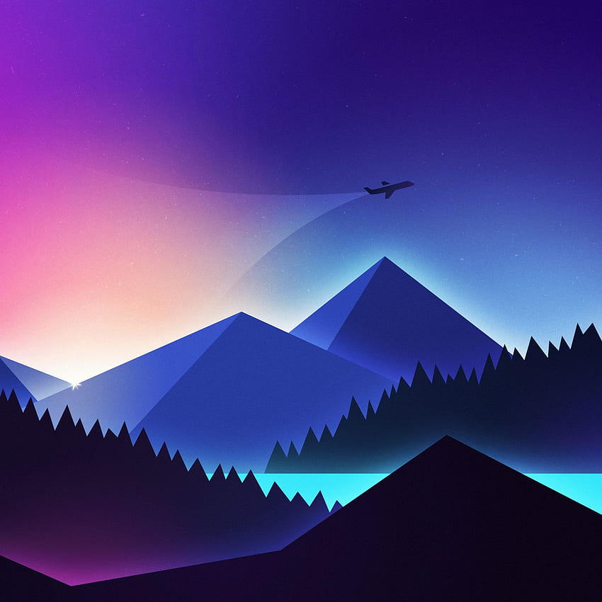 minimal mountains landscape 4k iPad Pro Wallpapers Free Download