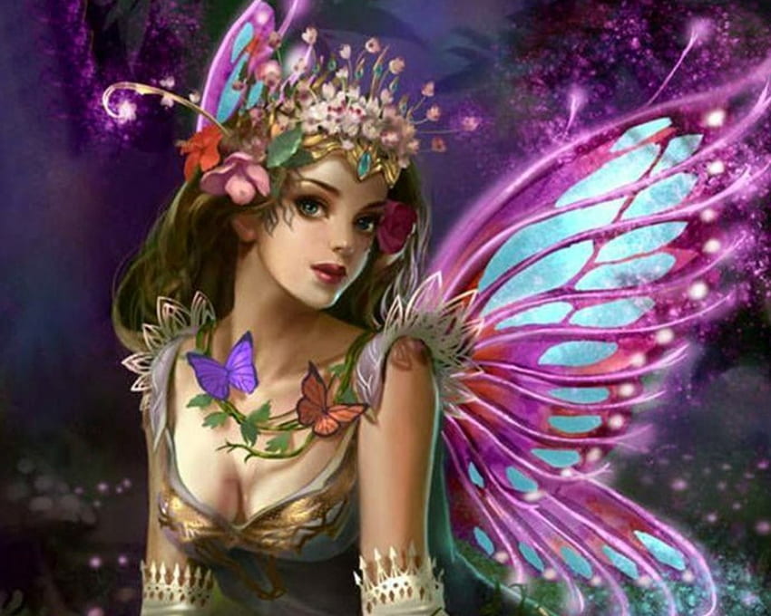 Beautiful Fairy, fairy, wings, art, woman HD wallpaper