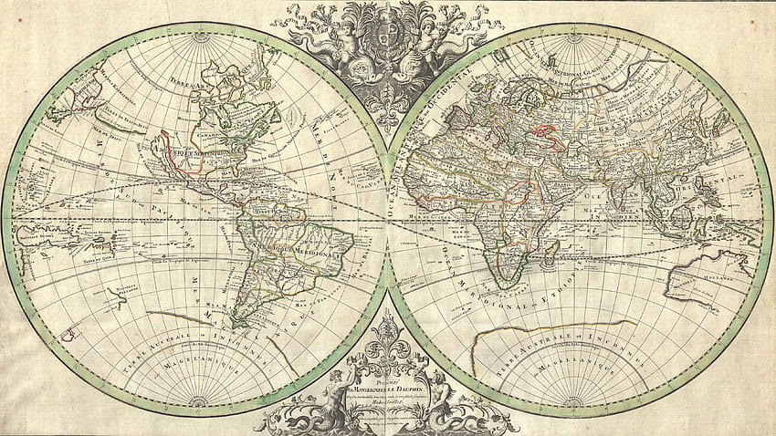 Vintage mapa świata, stara mapa Tapeta HD